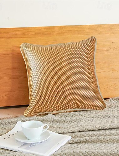  Eis Rattan Matte Kissenbezug Wohnzimmer Büro Kissen Rückenkissenbezug Sofa Matte Umarmung Kissenbezug Baumwolle Leinen Tuch im Sommer