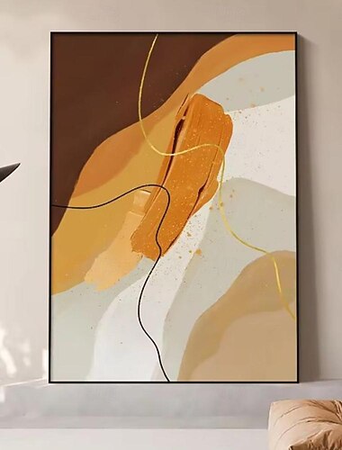  ציורי שמן בעבודת יד קישוט אמנות קיר קנבס וואבי-סאבי מודרני פשוט מופשט לעיצוב הבית ציור ללא מסגרת מגולגל לא מתוח