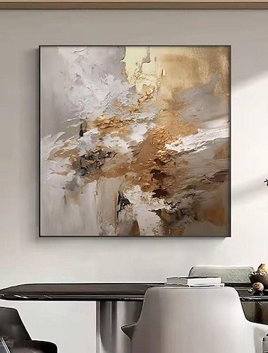  handgemachtes Ölgemälde auf Leinwand, Wandkunst, Dekoration, moderne Goldstruktur, abstrakt, für Zuhause, Tanzstudio, Dekor, gerollt, rahmenlos, ungedehntes Gemälde