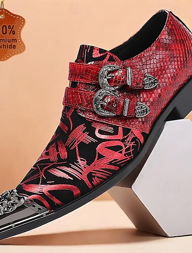  Мужские модельные туфли монки в стиле панк с двойной пряжкой и металлическим носком из воловьей кожи премиум-класса, идеально подходят для официальных мероприятий
