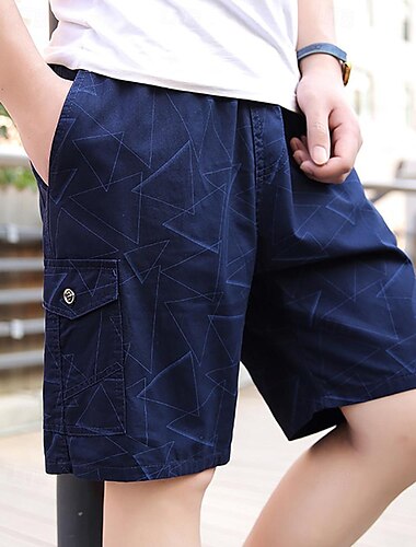  Homme Short tactique Short Cargo Short Cordon Taille elastique Multi poche Géométrique Vestimentaire Longueur genou Extérieur du quotidien Camping et randonnée Mode Classique Jaune Bleu Roi