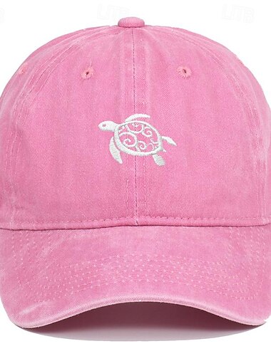  Herren Cap Basecap Sonnenhut Kappe Schwarz Rosa Baumwolle Bestickt Modisch Brautkleider schlicht Strasse Täglich Schildkröte Einstellbar Sonnenschutz Atmungsaktiv