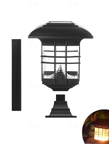 Solarsäulenkopflampe Bodeneinbaulampe Außenweg Straßenlampe wasserdichte Rasenlampe Hofbeleuchtung Dekoration LED Solar Gartenlampe 1St