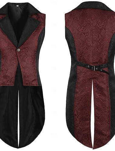  Retro vintage Middeleeuws Renaissance Hesje Rok Ren Faire Prins Ridder Edelman Jacquard Voor heren Stoompunk Halloween Carnaval Maskerade Feest / Uitgaan Volwassenen Ves