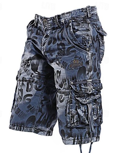  Herren Taktische Shorts Cargo-Shorts Shorts mit Camouflage-Muster Shorts Knöpfe Mehrere Taschen Tarnung tragbar Knielang Outdoor Täglich Campen und Wandern Mode Klassisch Tarnblau Tarngrau