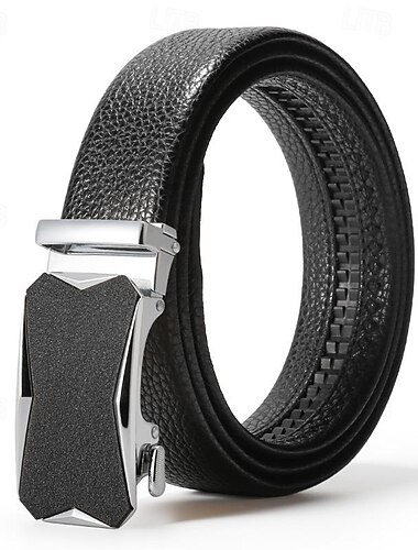 Hombre Cinturón Cinturón de Cintura Plata Negro Legierung Duradero Ajustable Plano Exterior Diario