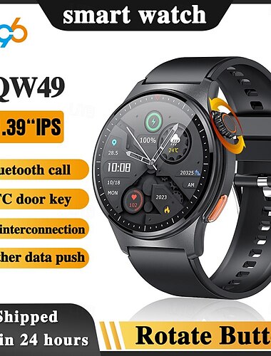  696 QW49 Smartwatch 1.39 Zoll Smart-Armband Bluetooth EKG + PPG Schrittzähler Anruferinnerung Kompatibel mit Android iOS Herren Freisprechanlage Nachrichterinnerung IP 67 47mm Uhrengehäuse