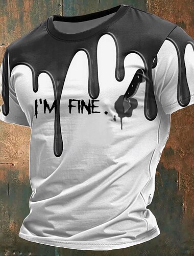  Macchie di sangue Originale Steampunk Per uomo Stampa 3D maglietta Carnevale Feste Strada maglietta Nero Rosso Manica corta Girocollo Camicia Estate Primavera Abbigliamento S M L XL XXL XXXL