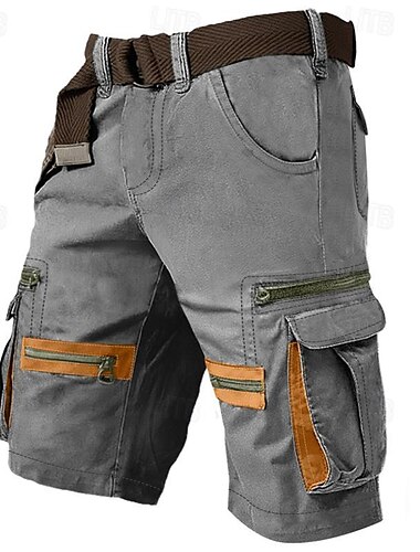  Herren Cargo Shorts Kurze Hosen Shorts Kurze Hosen Lässige Shorts Multi Pocket Gerade geschnitten Gefälschte Tasche Glatt Komfort Knielänge Casual Täglich Festtage Modisch Strassenmode Schwarz Grün