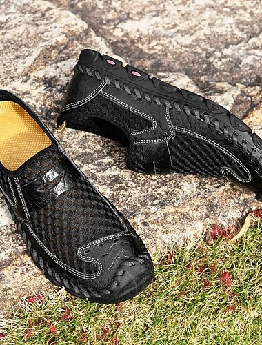  mocassini e slip-on traspiranti da uomo scarpe fatte a mano da passeggio casual all'aperto quotidiano mesh confortevole nero blu marrone estate primavera