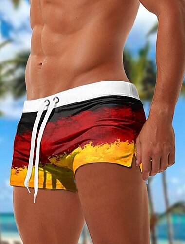  Herren Flagge Fußball Deutschland Badehosen Badeshorts Boardshorts Mittlere Taille Mode Designer Surfen Ferien Strand Tasche Kordelzug Elastischer Bund Designer Bekleidung
