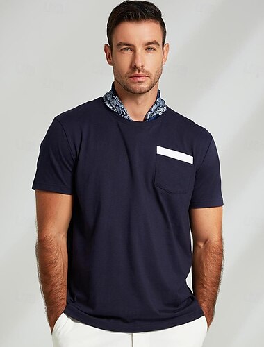  Herren Grafik T Shirt T-Shirt Kurzarm T-Shirt Rundhalsausschnitt Hemd Mode Outdoor Lässig Straße Lässig Täglich Weiß Marineblau Frühling & Sommer Bekleidung S M L XL XXL