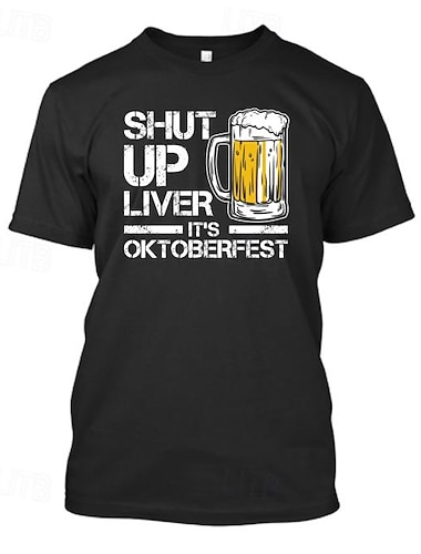  Bier Cosplay Kostüm T-Shirt-Ärmel Bedruckt Klassisch Streetstyle Für Paar Herren Damen Erwachsene Karneval Oktoberfestbier Heißprägen Party Casual
