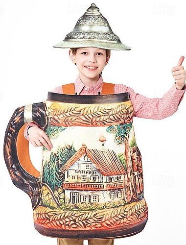 Karneval Oktoberfestbier Kostüm Lustige Kostüme Oktoberfest / Bier Deutsch München Wiesn Herren Damen Jungen Stoff im traditionellen Stil