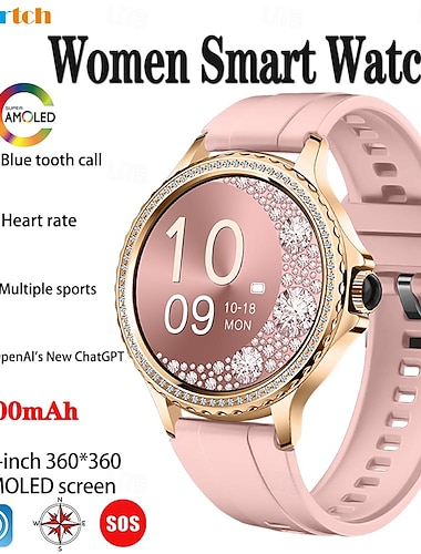  696 HK27 Reloj inteligente 1.3 pulgada Pulsera inteligente Bluetooth Podómetro Recordatorio de Llamadas Seguimiento del Sueño Compatible con Android iOS Mujer Llamadas con Manos Libres Recordatorio