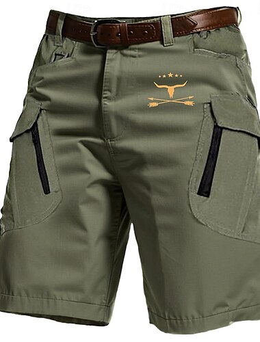 Herren Kuh Arrow Cargo Shorts Kurze Hosen Mittlere Taillenlinie Sport Modisch Strassenmode Sports Outdoor Casual Täglich Kordelzug Seitentaschen Elastische Taille Designer Bekleidung