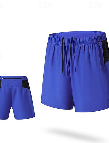  Herren kurze Sporthose Laufshorts kurze hosen Trainingsshorts Sweatshirts Zip Tasche Elastischer Bund Kurze Hose Outdoor Sport & Natur Sportlich Schnelltrocknend Leichtgewichtig Weich Marathon Laufen