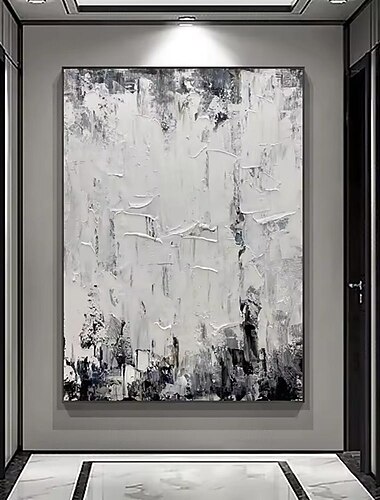 handgefertigte Ölgemälde Leinwand Wandkunst Dekoration moderne schwarz-weiß Einfachheit abstrakt für Wohnkultur gerollt rahmenloses ungedehntes Gemälde