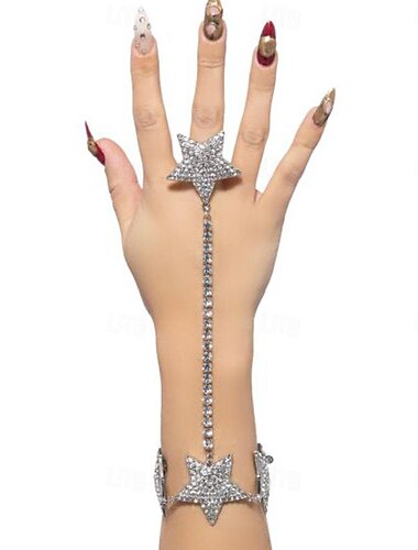  Mujer Brazaletes Anillo Clásico Estrella Precioso Vintage Lujo Brillante Pulsera pulsera Plata / Dorado Para Boda Regalo Pedida