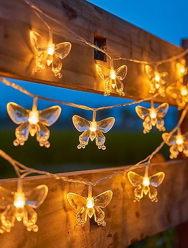  vlinder kerstverlichting 10/20/40 led kleurrijke vlinder lichtslingers voor slaapkamer binnen babykamer zomer kerstfeest vakantie decoratie decoratie