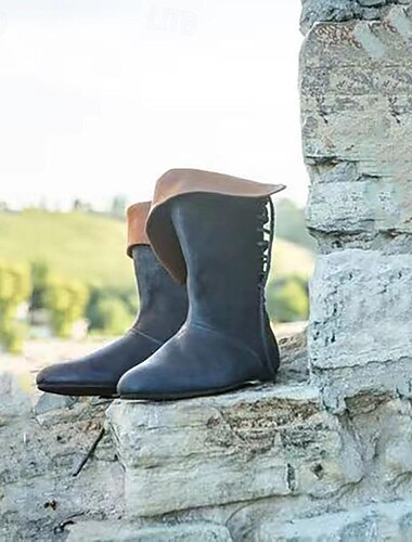  Middeleeuws Renaissance Schoenen Platte jazzlaarzen Viking Kruisvaarder Kostuum Voor heren Maskerade Feest / Uitgaan LARP Ren Faire Volwassenen Schoenen