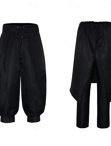  Retrò Vintage Medievale 17° secolo Mascherata Pantaloni da pirata Pirata Vichingo Per uomo Celtico Costumi da pirata Halloween Carnevale Mascherata Festa / Sera Adulti Pantaloni