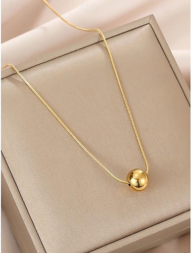  Mujer Collares con colgantes Collar Collar Plata Dorado Titanio Acero Elegante Neutral Moda Redondo