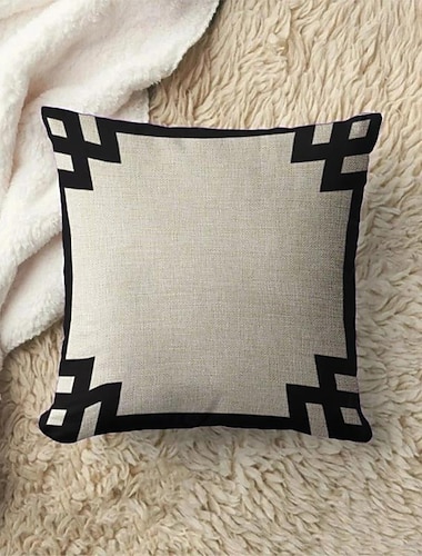  funda de cojín de doble lado blanco y negro 1pc funda de almohada de tiro suave funda de cojín funda de almohada para sofá dormitorio sala de estar cojín al aire libre lavable a máquina de calidad
