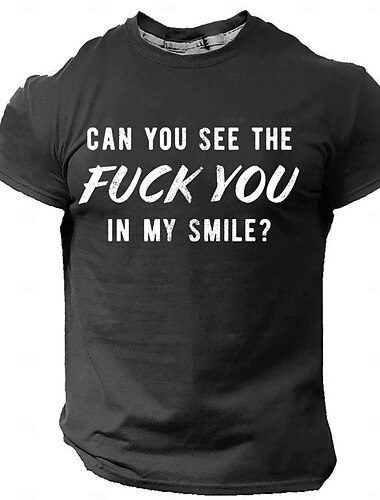  Männliches freches offensives grafisches Slogan T-Shirt Kurzarm T-Shirt 3D-Druck Rundhals-Shirt Retro Vintage Lässig Straßenstil Sport Outdoor Urlaub Ausgehen Schwarz Blau Grün Frühling  Sommer
