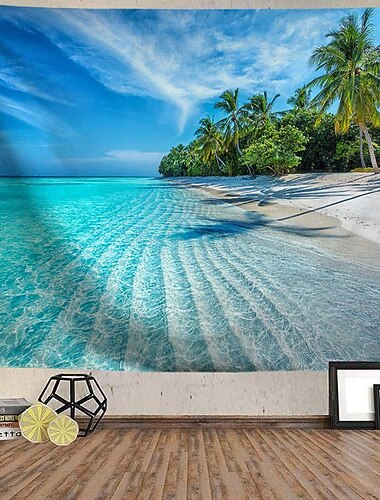  Природа пляж океан висит гобелен настенное искусство большой гобелен фреска декор фотография фон одеяло занавеска для дома спальня гостиная украшения