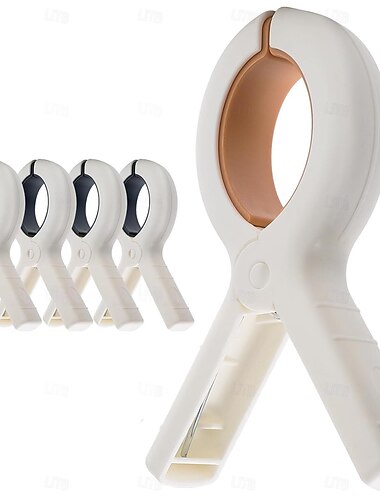  4-pack extra stora strandhandduksklämmor, 5,1 tums handduksklämmor för strandstolar för tunga båtar, handdukshållare för kläder poolbåt, 2 färger khaki och blått