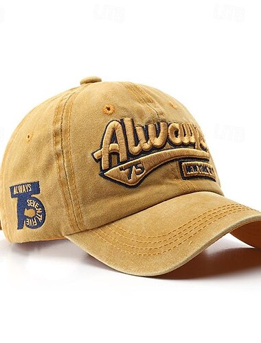  Herren Cap Basecap Sonnenhut Kappe Schwarz Gelb Baumwolle Bestickt Modisch Brautkleider schlicht Strasse Täglich Buchstabe Einstellbar Sonnenschutz Atmungsaktiv