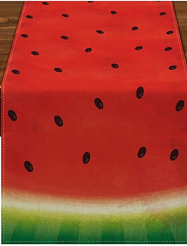  Leinen Tischläufer Wassermelone Obst cool Sommer Party Tischdekoration liefert Tischset Tischdecke