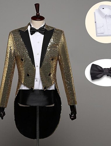 Retro Vintage Disko 1980er Smoking Anzüge & Blazer Frack Disco Pailletten Herren Maskerade Party / Abend Pride Parade Pride-Monat Erwachsene Mantel