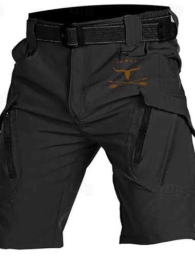  Herren Kuh Cargo Shorts Kurze Hosen Mittlere Taillenlinie Sport Modisch Strassenmode Sports Outdoor Casual Täglich Seitentaschen Elastische Taille Multi Pocket Designer Bekleidung
