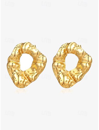  Damen Ohrstecker Kreolen Silber Gold Titanstahl Elegant Vintage Modisch Irregulär