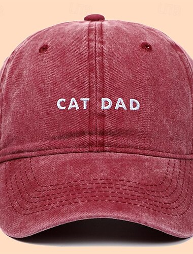  Herren Cap Basecap Sonnenhut Kappe Schwarz Wein Baumwolle Bestickt Modisch Brautkleider schlicht Strasse Täglich Buchstabe Einstellbar Sonnenschutz Atmungsaktiv