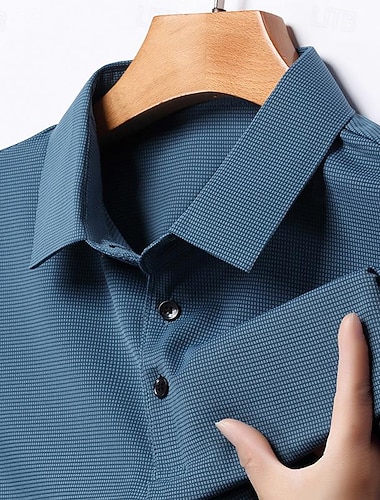  Herren Waffel-Poloshirt Golfhemd Arbeit Casual Kargen Kurzarm Basic Modern Glatt Taste Frühling Sommer Regular Fit Meerblau Bohnengrün Schwarz Rote Marinenblau Khaki Waffel-Poloshirt