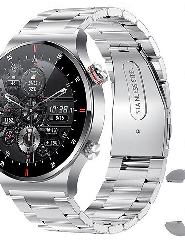  696 QW33 Smartwatch 1.28 Zoll Smart-Armband Bluetooth EKG + PPG Schrittzähler Anruferinnerung Kompatibel mit Android iOS Herren Freisprechanlage Nachrichterinnerung IP 67 46mm Uhrengehäuse