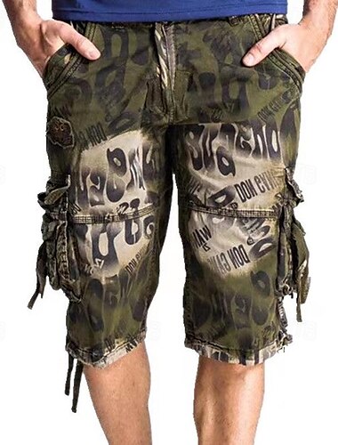  Herren Taktische Shorts Cargo-Shorts Shorts mit Camouflage-Muster Shorts Knöpfe Mehrere Taschen Tarnung tragbar Knielang Outdoor Täglich Campen und Wandern Mode Klassisch Tarnblau Tarngrau