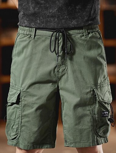  Herren Taktische Shorts Cargo Shorts Kurze Hosen Shorts Kurze Hosen Elastische Taille Multi Pocket Glatt tragbar Kurz Outdoor Täglich Campen und Wandern Modisch Klassisch Schwarz Armeegrün