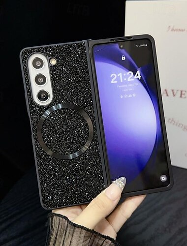  teléfono Funda Para Samsung galaxia Plegado en Z 7 Plegado en Z 6 Z Fold 5 Z Fold 4 Z Fold 3 Funda Trasera adsorción magnética Magnética Brillo ostentoso brillante Antigolpes Gradiente de Color