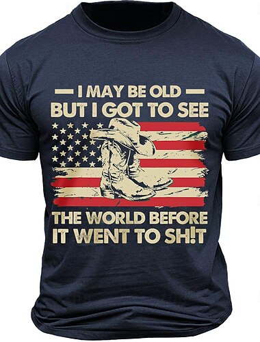  4e juli 2026 250e Herdenkingsdag Mannen Patriottische Patriot Grafisch Veteran Korte Mouw T-Shirt Buiten Sport