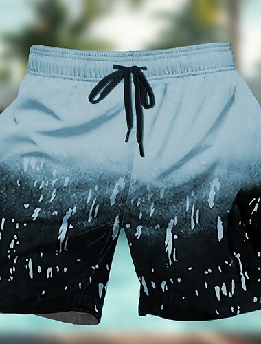 Herren Geometrisches Muster Farbverlauf Badehosen Badeshorts Boardshorts Mittlere Taille Mode Streetwear Designer Lässig Täglich Ferien Tasche Kordelzug Elastischer Bund Designer Bekleidung