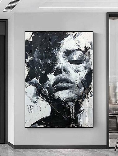  abstracte dame schilderij handgeschilderde vrouw gezicht olieverf kunstwerk vrouw canvas decor handgeschilderde muur kunst vrouw zee storm canvas olieverf kunst gezichtsloze portret schilderij naakt