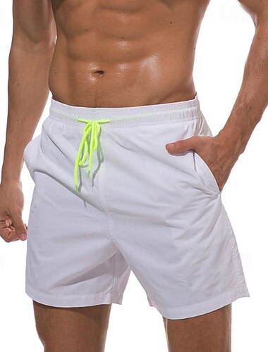  Herre Surf shorts Badeshorts Snørelukning Elastisk Talje Vanlig Komfort Hurtigtørrende Korte Ferie Strand Weekend Mode Afslappet Sø blå Sort Mikroelastisk
