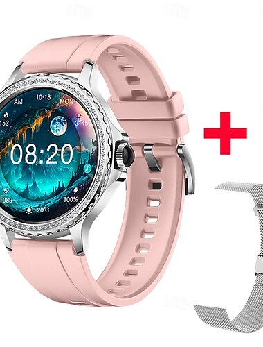  696 HK27 Smartwatch 1.3 Zoll Smart-Armband Bluetooth Schrittzähler Anruferinnerung Schlaf-Tracker Kompatibel mit Android iOS Damen Freisprechanlage Nachrichterinnerung IP 67 42mm Uhrengehäuse