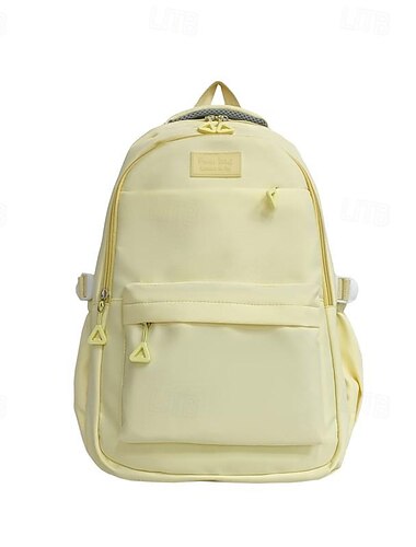  Damen Rucksack Schultasche Schulanfang Täglich Feste Farbe Nylon Hohe Kapazität Atmungsaktiv Langlebig Reißverschluss Schwarz Gelb Blau