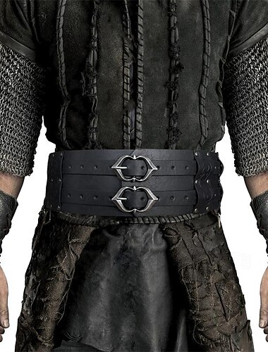  Retro Antiguo Medieval Renacimiento Baile de Máscaras Cinturón Feria del Renacimiento Vikingo caballero celta Hombre Vikingo Carnaval Mascarada Feria del Renacimiento LARP Feria Ren Adulto Cinturón