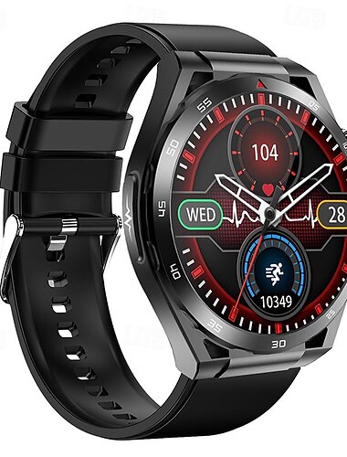  iMosi ET450 Smartwatch 1.39 Zoll Smartwatch Fitnessuhr Bluetooth EKG + PPG Temperaturüberwachung Schrittzähler Kompatibel mit Android iOS Damen Herren Langer Standby Freisprechanlage Wasserdicht IP 67